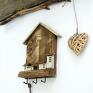 wieszaki z drewna domek mały, drewniany wieszaczek na klucze na ścianę
