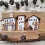 wieszaki: Rustykalny z domkami drewniane domki na klucze