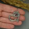 fioletowe wisiorek serce wire wrapping stal chirurgiczna ametyst