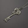 Wisiorek klucz serce wire wrapping stal chirurgiczna ametyst