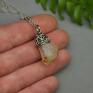 Wisiorek Talizman surowy cytryn ze szpicem wire wrapping - handmade amulet