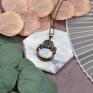 Miedziany ozdobny wisiorek z kamieniem księżycowym i topazem #579 amulet
