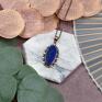 Miedziany ozdobny z lapisem lazuli #567 - amulet wisiorek z kamieniem