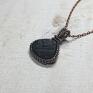 Czarny turmalin m198 - biżuteria z miedzi wisiorki