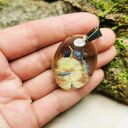 Wisiorek z hortensjami w żywicy z1283 - Herbarium Jewelry