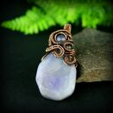 Wisiorek wire wrapping z fioletowym agatem - miedź, oksydowanie i wyjątkowy blask
