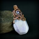 Wisiorek wire wrapping z fioletowym agatem - miedź, oksydowanie i wyjątkowy blask