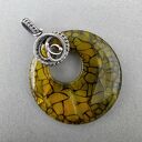 Emita - okrągły agat wężowy w srebrze