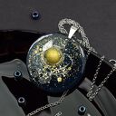 Duży, kosmiczny wisiorek z żywicy - okrągły