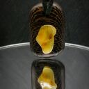 Wisiorek - Wenge i bursztyn - żywioł ognia i bursztynowego światła, Amber Jewellery, naszyjnik