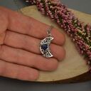 Wisiorek księżyc lapis lazuli wire wrapping niebieski talizman amulet