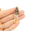 Wisiorek z cytrynem - ręczne wire wrapping i miedziane oplecenie
