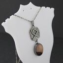 Runa Othala z mokaitem - srebrny wisiorek amulet ochronny