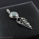 Pastelowe pnącze - srebrny wisior z amazonitem i kryształkami Swarovskiego