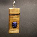 "Lapisowy spokój" - kobiecość zaklęta w drewnie i kamieniu - lapis, handmade