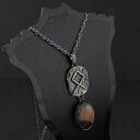 Runa Othala z mokaitem - srebrny wisiorek amulet ochronny