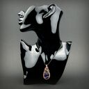 Wisiorek z fluorytem - wire wrapping z ametystem i hematytami