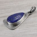 Lapis lazuli i srebro 925/999 - ręcznie robiony wisiorek
