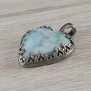 Larimar i srebro oksydowane - wisior 1726a