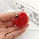 Wisiorek Serce z Czerwoną Różą Handmade - romantyczny prezent dla Niej