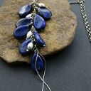 Srebrny wisior z lapis lazuli - oksydowany