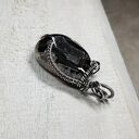 Kryształowa druza agatu - srebrny wisiorek z labradorytem (wire-wrapping)
