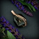 Agat z druzą - wisiorek wire wrapping z miedzi