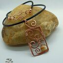 Jadeit w miedzi - wisiorek wire wrapping