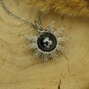 Wisiorek Słoneczko z Hematytem - wire wrapping dla niej