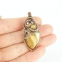 Jaspis krajobrazowy wisiorek wire wrapping - miedziany