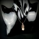 Wisiorek z kamieniem księżycowym - miedziany wire wrapping