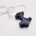 Drewniany wisior ze skórzanym rzemieniem Mjolnir