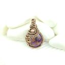 Wisiorek z fioletowym agatem wire wrapping