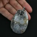 Kalama - duży wisior z agatem, wire - wrapping