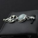 Pastelowe pnącze - srebrny wisior z amazonitem i kryształkami Swarovskiego