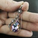 Delikatna łza - kryształ Swarovski w srebrze, wire - wrapping