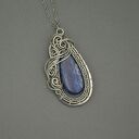 Duży wisior kyanit unikatowy wire wrapping
