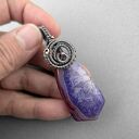 Mall - wisiorek z agatem i oksydowanym srebrem wire wrapping