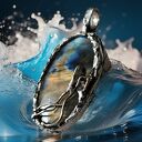 Unikatowy wisior z labradorytem w otoczeniu miedzi