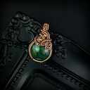 Wisiorek z zielonym agatem wire wrapping