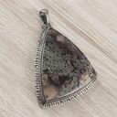 Agat mszysty i srebro - wisior 1897a