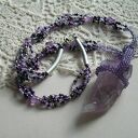 Surowy ametyst - naszyjnik beading