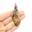 Wisiorek z tygrysim okiem - miedziana oprawa wire wrapping