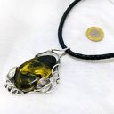 Srebrny wisior z bursztynem bałtyckim - srebro 925 handmade