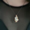 Dębowy listek duży - zawieszka srebrna brąz