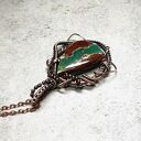 Chryzopraz - kamień szczęścia m217 - miedziany naszyjnik wire wrapping