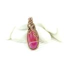 Wisiorek z różowym agatem wire wrapping