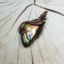 Wisiorek z labradorytem m299 - miedź i wire wrapping