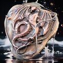 Miedziany smok z glinki art clay
