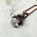 Kryształ górski m259 - wisiorek wire wrapping z miedzi